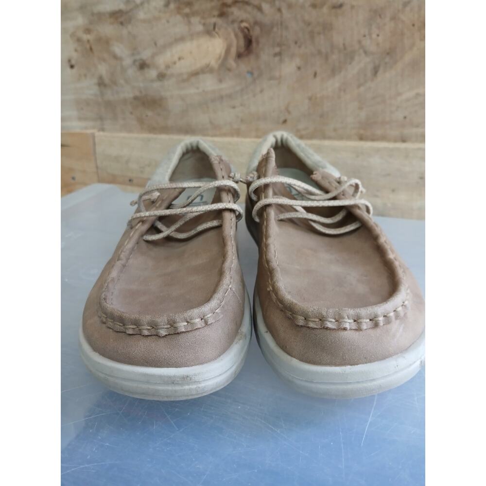 Heydude polly tan little gold shoes womens 8 - Picture 3 of 9